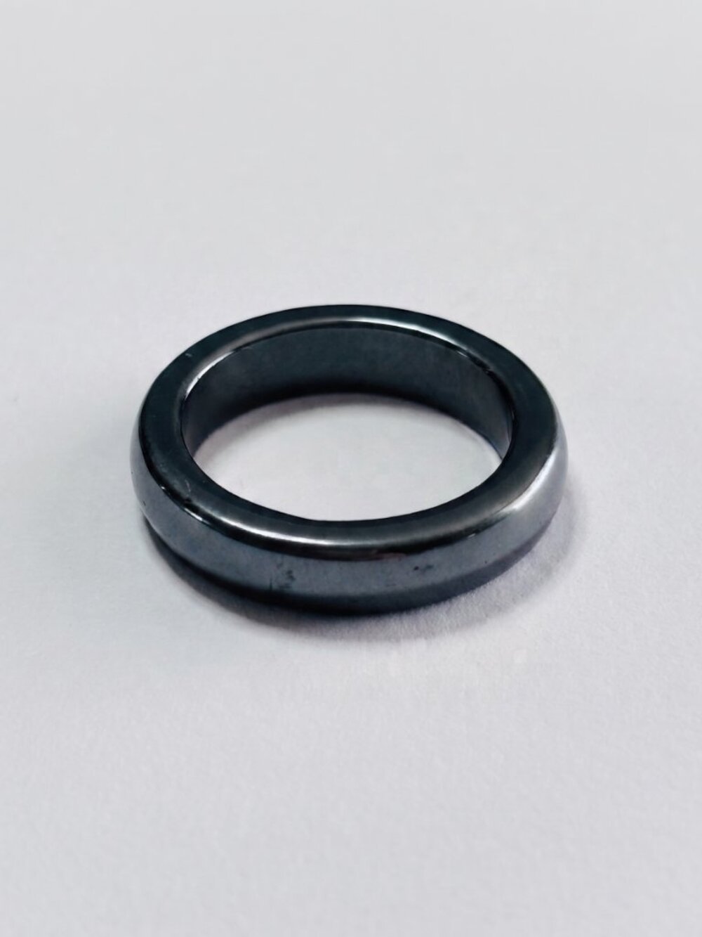 Black Gunmetal Stainless Steel Band Ring Minimalist Unisex Size 6.5